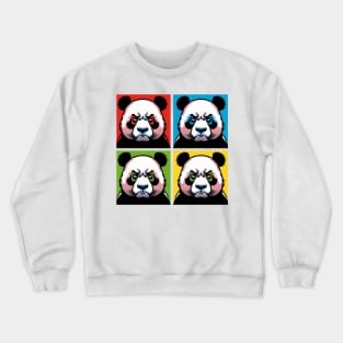 Pop Frowning Panda - Funny Panda Art Crewneck Sweatshirt